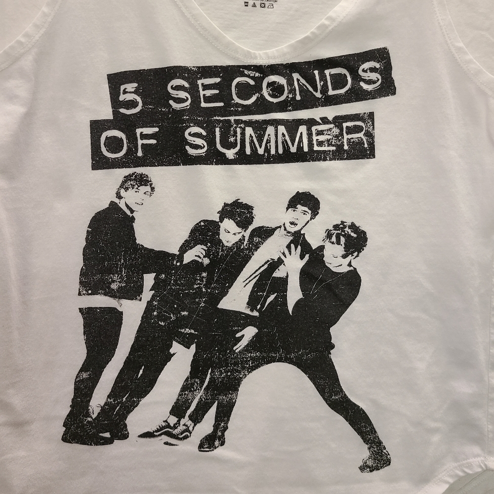 5 Seconds of Summer Tank Top white size small